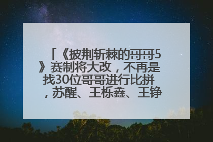《披荆斩棘的哥哥5》赛制将大改，不再是找30位哥哥进行比拼，苏醒、王栎鑫、王铮亮、张远等多名男团选手被曝将参加
