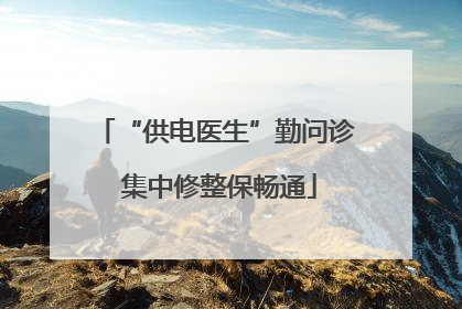 “供电医生”勤问诊 集中修整保畅通