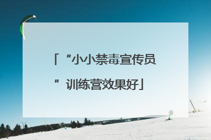 “小小禁毒宣传员”训练营效果好