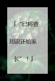 “已将费用退还给家长”！
