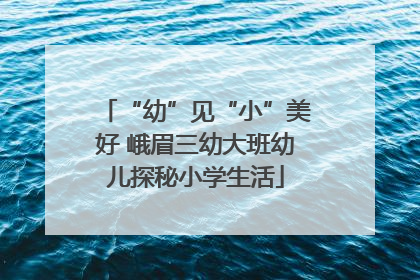 “幼”见“小”美好 峨眉三幼大班幼儿探秘小学生活