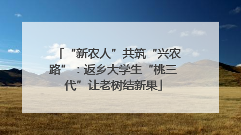 “新农人”共筑“兴农路”：返乡大学生“桃三代”让老树结新果