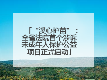“溪心护苗”：全省法院首个涉诉未成年人保护公益项目正式启动