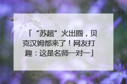 “苏超”火出圈，贝克汉姆都来了！网友打趣：这是名师一对一