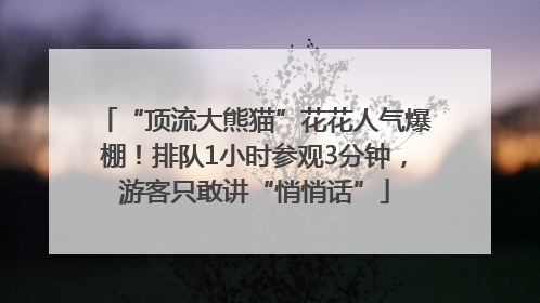 “顶流大熊猫”花花人气爆棚！排队1小时参观3分钟，游客只敢讲“悄悄话”