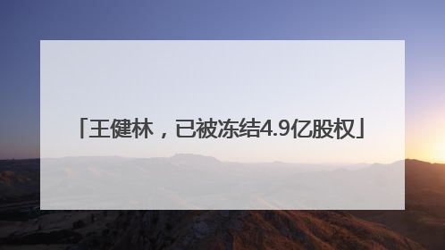 王健林，已被冻结4.9亿股权