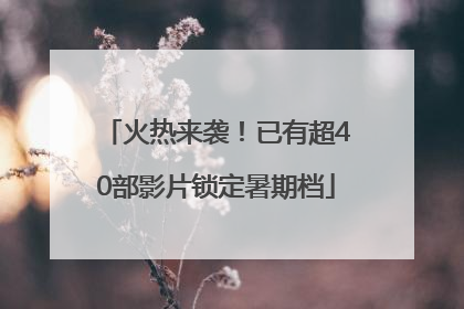火热来袭！已有超40部影片锁定暑期档