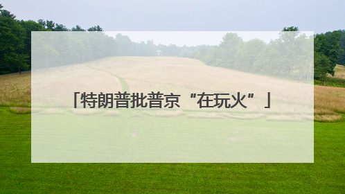 特朗普批普京“在玩火”
