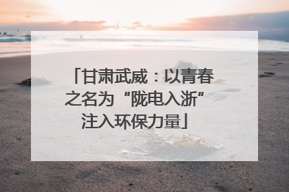 甘肃武威：以青春之名为“陇电入浙”注入环保力量