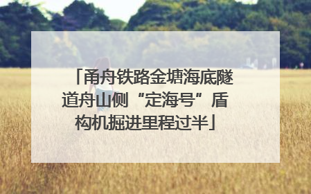 甬舟铁路金塘海底隧道舟山侧“定海号”盾构机掘进里程过半