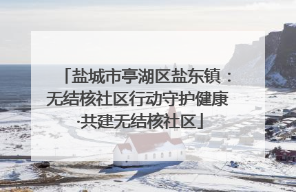 盐城市亭湖区盐东镇：无结核社区行动守护健康 ·共建无结核社区
