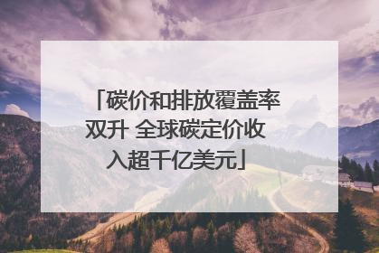 碳价和排放覆盖率双升 全球碳定价收入超千亿美元