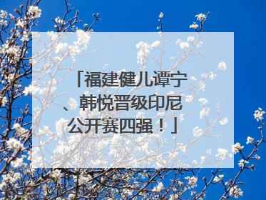 福建健儿谭宁、韩悦晋级印尼公开赛四强！