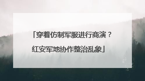 穿着仿制军服进行商演？红安军地协作整治乱象