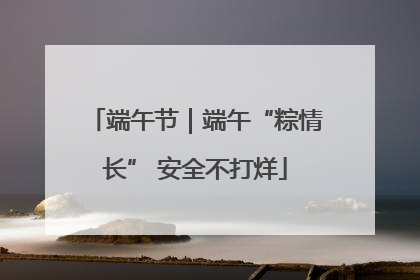 端午节｜端午“粽情长” 安全不打烊