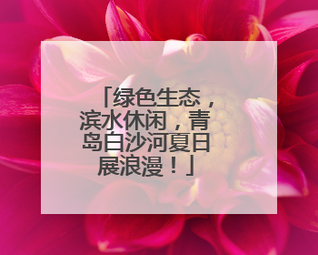 绿色生态，滨水休闲，青岛白沙河夏日展浪漫！