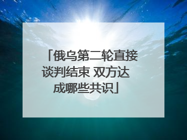 俄乌第二轮直接谈判结束 双方达成哪些共识