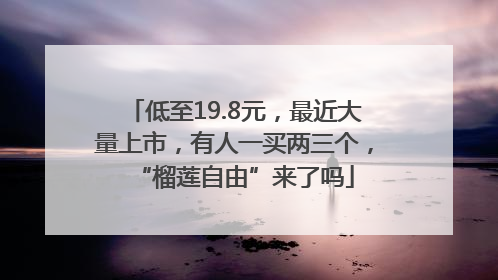 低至19.8元，最近大量上市，有人一买两三个，“榴莲自由”来了吗