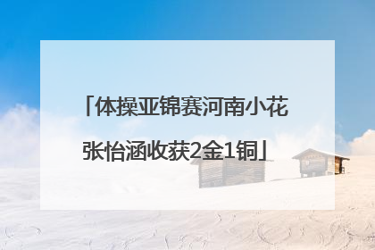 体操亚锦赛河南小花张怡涵收获2金1铜