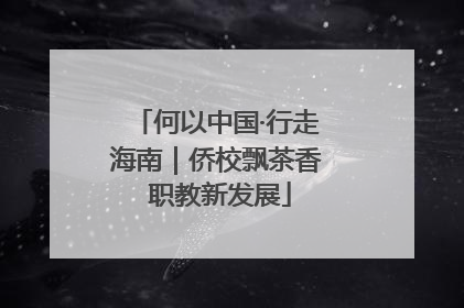 何以中国·行走海南｜侨校飘茶香 职教新发展