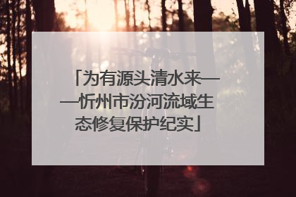 为有源头清水来——忻州市汾河流域生态修复保护纪实