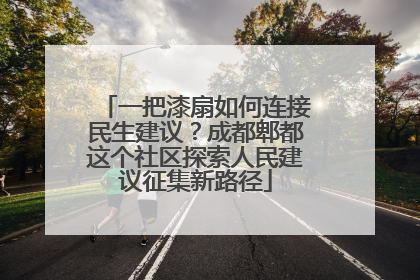 一把漆扇如何连接民生建议？成都郫都这个社区探索人民建议征集新路径