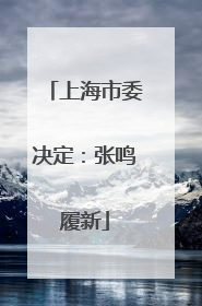 上海市委决定：张鸣履新
