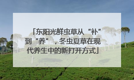 东阳光鲜虫草从“补”到“养”，冬虫夏草在现代养生中的新打开方式