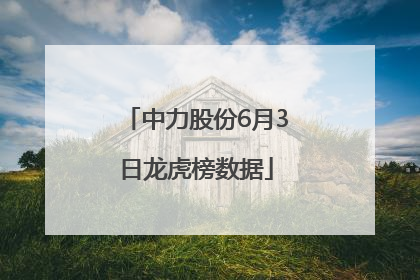 中力股份6月3日龙虎榜数据