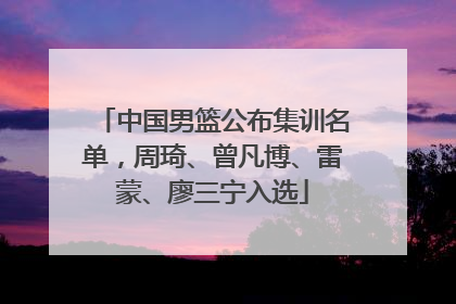 中国男篮公布集训名单，周琦、曾凡博、雷蒙、廖三宁入选