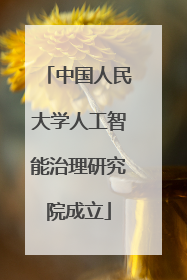 中国人民大学人工智能治理研究院成立