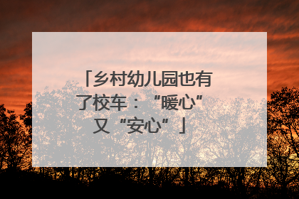 乡村幼儿园也有了校车：“暖心”又“安心”