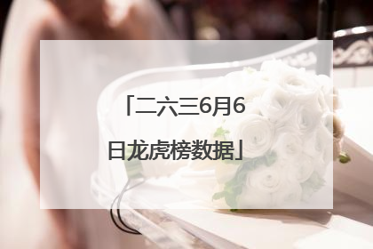 二六三6月6日龙虎榜数据