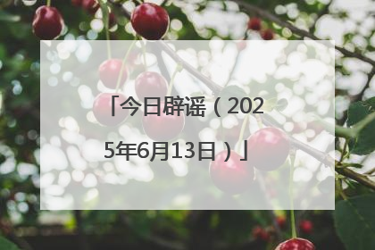 今日辟谣（2025年6月13日）