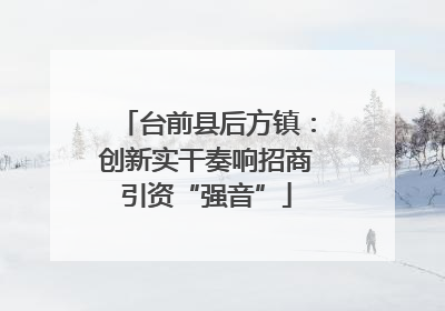 台前县后方镇：创新实干奏响招商引资“强音”