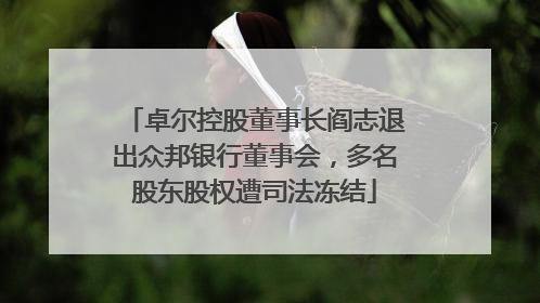 卓尔控股董事长阎志退出众邦银行董事会，多名股东股权遭司法冻结
