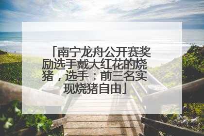 南宁龙舟公开赛奖励选手戴大红花的烧猪，选手：前三名实现烧猪自由