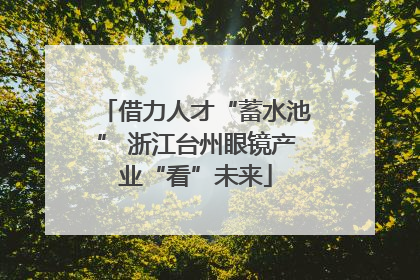 借力人才“蓄水池” 浙江台州眼镜产业“看”未来