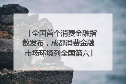 全国首个消费金融指数发布，成都消费金融市场环境列全国第六