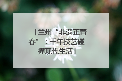兰州“非遗正青春”：千年技艺碰撞现代生活