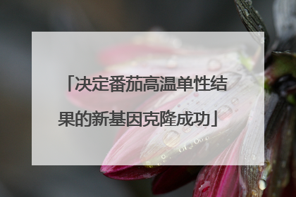 决定番茄高温单性结果的新基因克隆成功