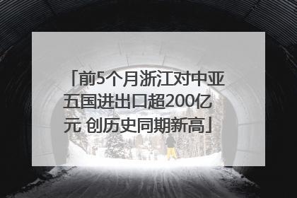 前5个月浙江对中亚五国进出口超200亿元 创历史同期新高