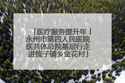医疗服务提升年丨永州市第四人民医院医共体总院基层行走进梳子铺乡金花村