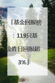 基金回报榜：119只基金昨日回报超3%