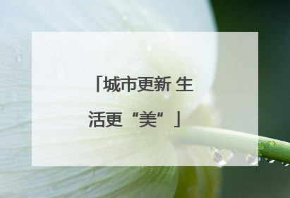 城市更新 生活更“美”
