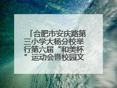 合肥市安庆路第三小学大杨分校举行第六届“和美杯”运动会暨校园文化艺术节