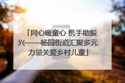 同心暖童心 携手助振兴——杨园街道汇聚多元力量关爱乡村儿童