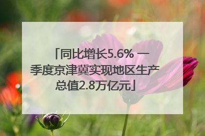 同比增长5.6% 一季度京津冀实现地区生产总值2.8万亿元