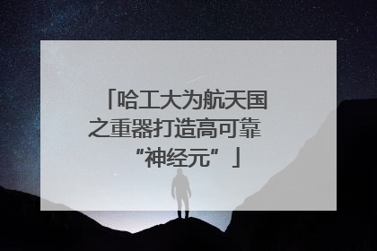 哈工大为航天国之重器打造高可靠“神经元”