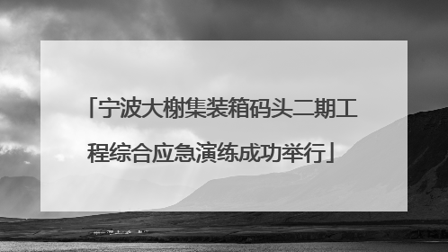 宁波大榭集装箱码头二期工程综合应急演练成功举行